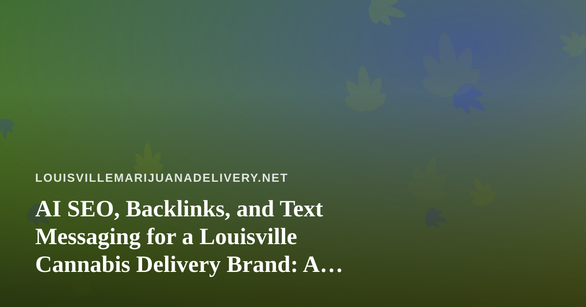 AI SEO, Backlinks, and Text Messaging for a Louisville Cannabis Delivery Brand: A Practical Plan